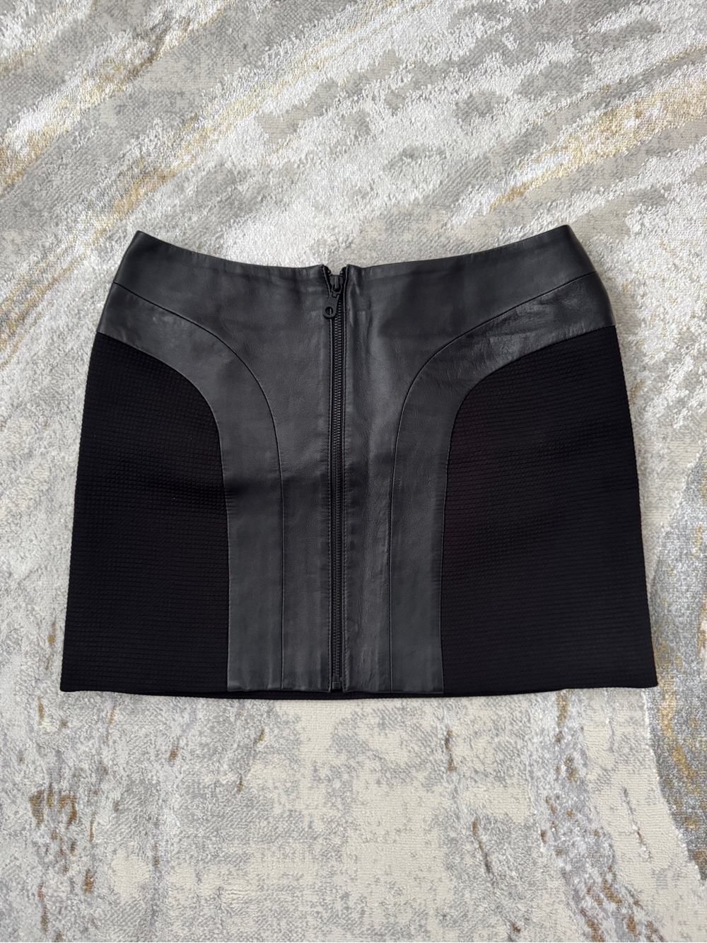 Quinn Black Faux Leather Panel Mini Skirt